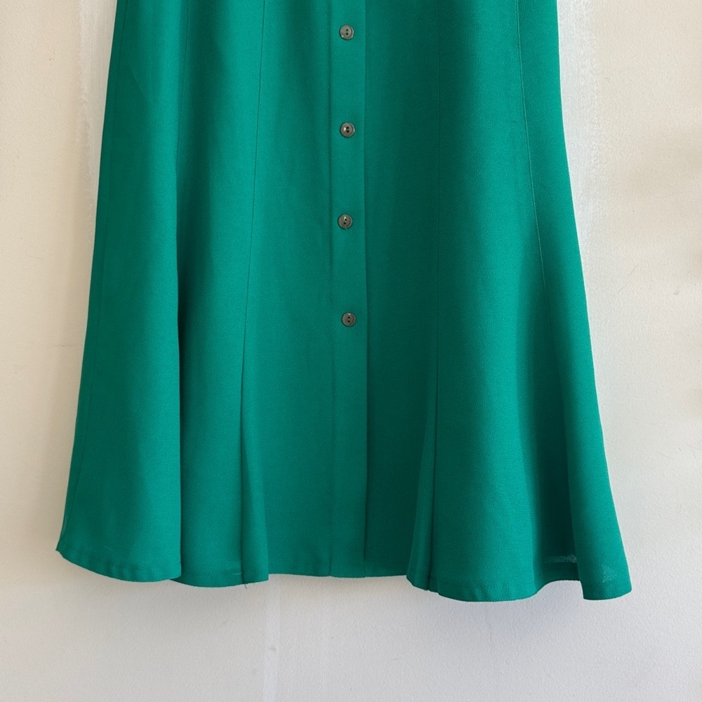 Vintage Sunlai Kelly Green A-Line Midi Skirt Women's Size Small - Picture 11 of 15